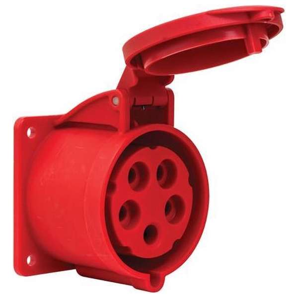 Mete - CEE female - inbouw - 5 polig 6H 32A IP44 kracht - rood -  stekker 380-415VAC