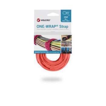 One-wrap Strap 20 mm x 200 mm. Oranje. Klittenband + Kortpack pen (098.0611)