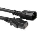 E&T Powercables C13 - C14 voeding verlengkabel - SJT - AWG14 / zwart - 0,90 meter