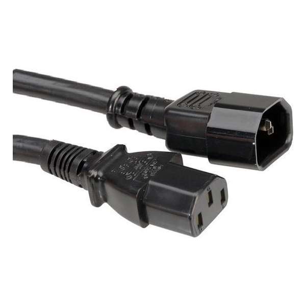 E&T Powercables C13 - C14 voeding verlengkabel - SJT - AWG14 / zwart - 0,90 meter