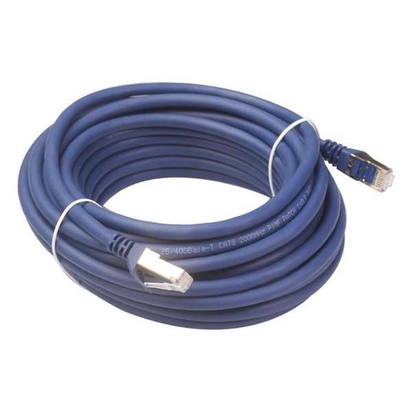 WiseGoods Supersnelle Cat 8 RJ45 Netwerk Kabel - Ethernet netwerk LAN kabel (40 Gbps) - 2000 Mhz - 10 Meter - Donkerblauw