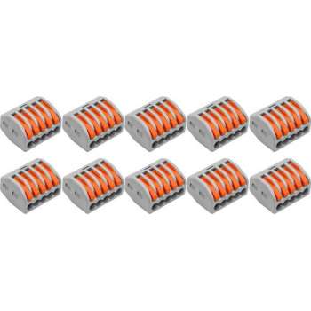 Lasklem Set 10 Stuks - 5 Polig met Klemmetjes - Grijs/Oranje - BES LED