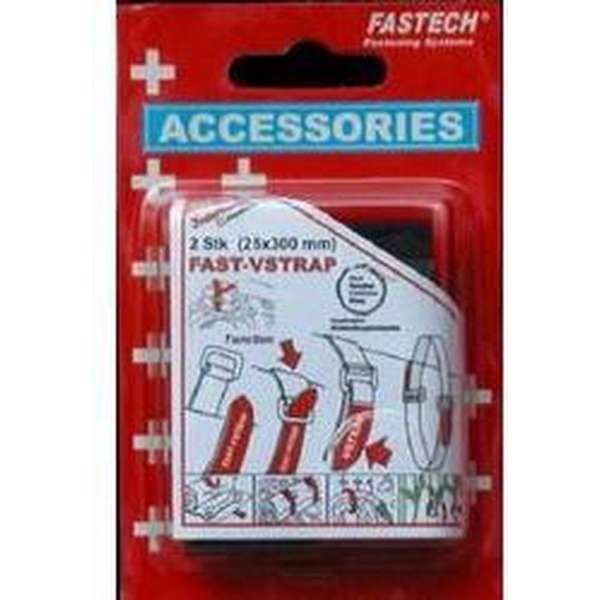 FASTECH® 688-330KC Klittenband Met riem Haak- en lusdeel (l x b) 300 mm x 25 mm Zwart, Rood 2 stuk(s)