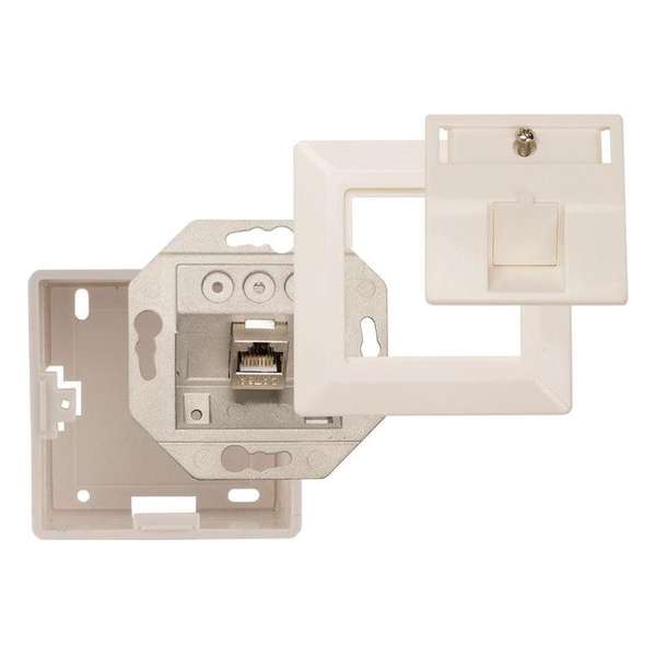 Hirschmann IDC 1000M SHOP - Data wandcontactdoos 1x RJ 45, inbouw, wit