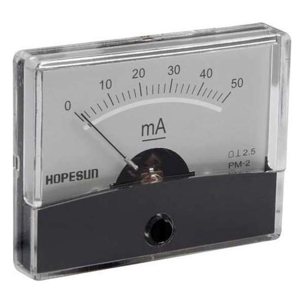 Analoge Paneelmeter Voor Dc Stroommetingen 50Ma Dc / 60 X 47Mm