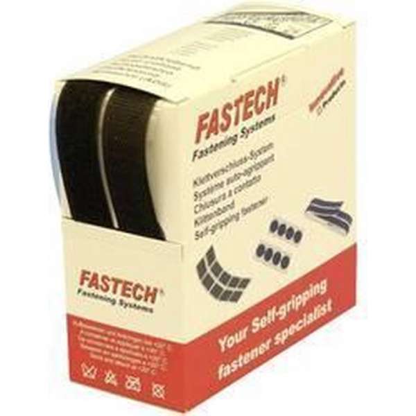 FASTECH® B20-SKL999905 Klittenband Om vast te plakken Hotmelt Haak- en lusdeel (l x b) 5000 mm x 20 mm Zwart 5 m