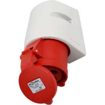 CEE wandcontactdoos 400V 4 polig 32A met label rood D42S31