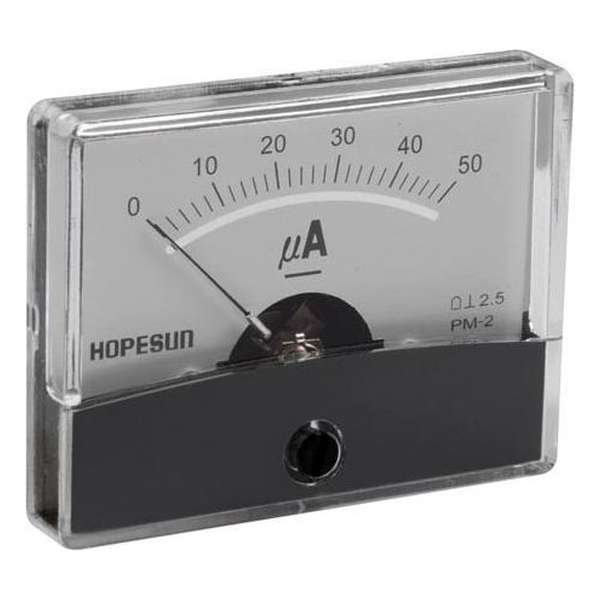 Analoge Paneelmeter Voor Dc Stroommetingen 50µa Dc / 60 X 47Mm