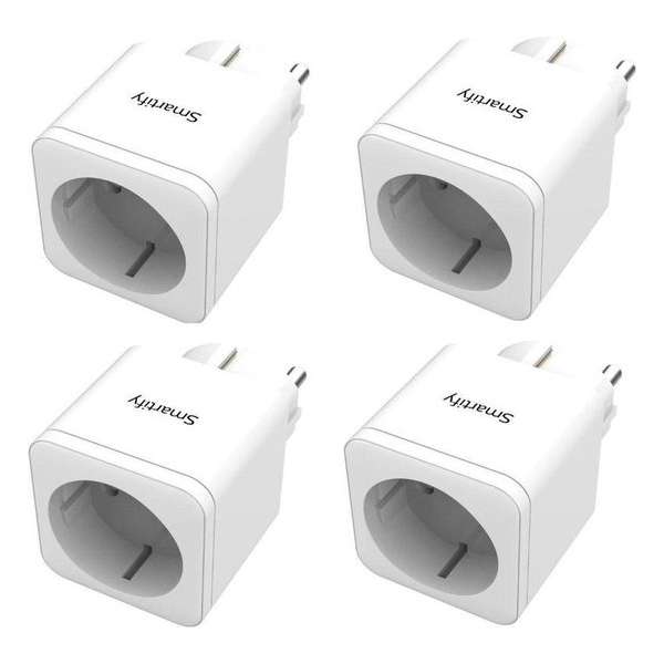 SMARTIFY Slimme Stekker - Smart Plug - Incl. Tijdschakelaar & Energiemeter - Voordeelverpakking - 4 stuks