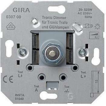 Gira Tronic dimmer - 20 tot 525W - Inbouw - Draai/druk - 2799674