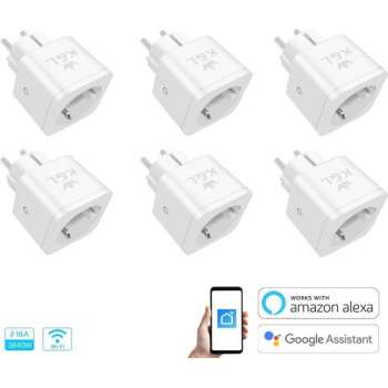 K&L Smart Plug – Energiemeter – Tijdsschakelaar – Google Home, Amazon Alexa en IFTTT compatible – Slimme Stekker 6 Stuk(s)