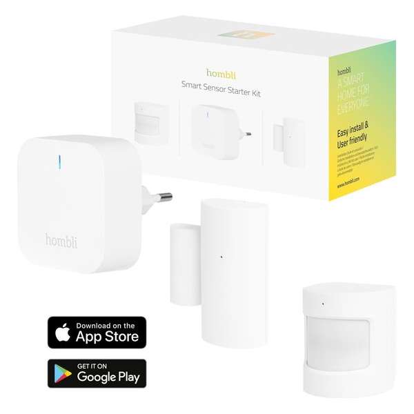 Hombli Smart Bluetooth Sensor Kit – 1x Bluetooth Bridge – 1x Contactsensor – 1x Bewegingssensor