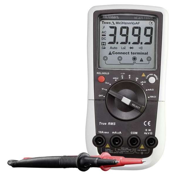 VOLTCRAFT VC-271 Multimeter Digitaal CAT III 600 V Weergave (counts): 4000