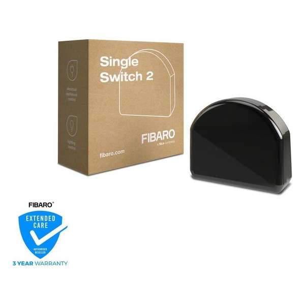 FIBARO Single Switch 2 - Inbouw schakelaar - Werkt met FIBARO Home Centers, Homey en andere Z-Wave Controllers