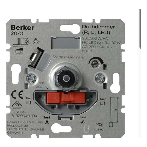 Berker dimmer voor 230 led/gloei/halogeen 3-100 watt