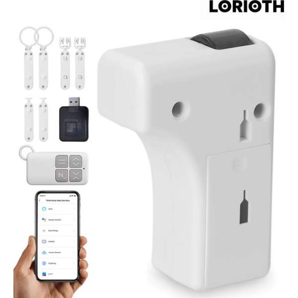 LORIOTH® Elektrische Gordijnrail - Smart Gordijn - Smart Home - Inclusief App - Amazon Alexia - Google Home - Wifi - Wit