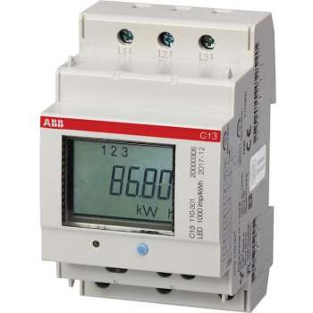 ABB C13 3 Fase kWh meter 40A met puls uitgang