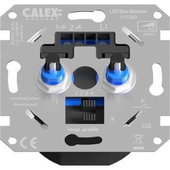 CALEX - LED DUO Dimmer - Dubbele Inbouwdimmer - Dubbel Knop - 3-70W