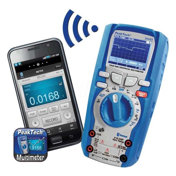 Peaktech 3440: Grafische multimeter ~ 50.000 tellingen ~ 1000V AC / DC met datalogger, TrueRMS, Bluetooth & 4.0