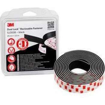 3M Dual Lock Klittenband Om vast te plakken (l x b) 2.5 m x 25 mm Zwart 1 stuk(s)