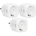 Alecto SMART-PLUG20 TRIPLE - Smart wifi tussenstekker met energiemeter, 16A, 3680W, 3 pack, wit