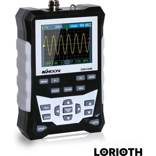 LORIOTH® Professionele Oscilloscoop - Digitale Oscilloscoop - 120Mhz Bandbreedte - 500msa/S Sample Rate - Zwart