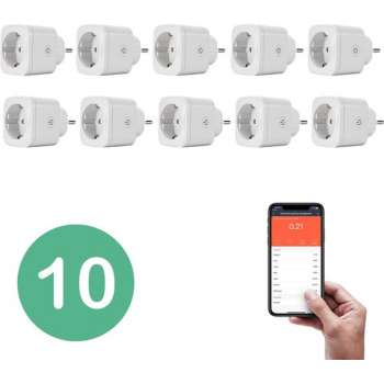 BELIFE® Smart Plug - 10 stuks - Slimme Stekker met ENERGIEMETER - Google Home & Amazon Alexa Compatible - Smart Home