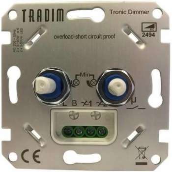 Tradim 2494 LED Duo muurdimmer 2x 3-100 Watt