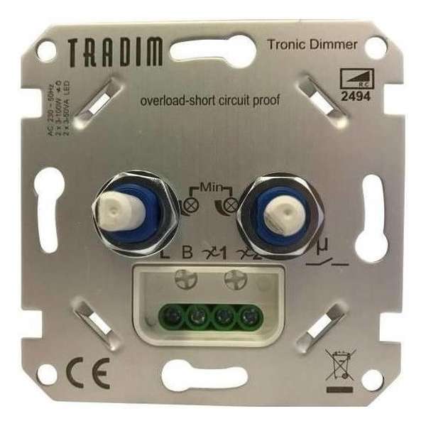 Tradim 2494 LED Duo muurdimmer 2x 3-100 Watt