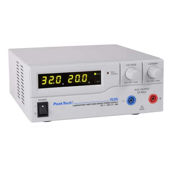 Peaktech 1535: Schakelmodus laboratorium Voeding DC 1 - 32 V / 0 - 20 A