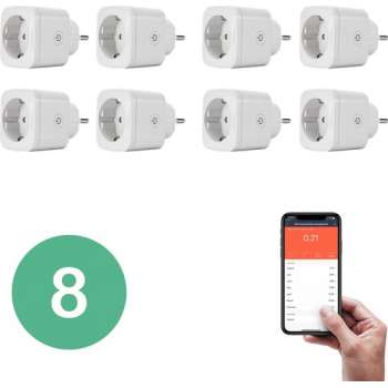 BELIFE® Smart Plug - 8 stuks - Slimme Stekker met ENERGIEMETER - Google Home & Amazon Alexa Compatible - Smart Home