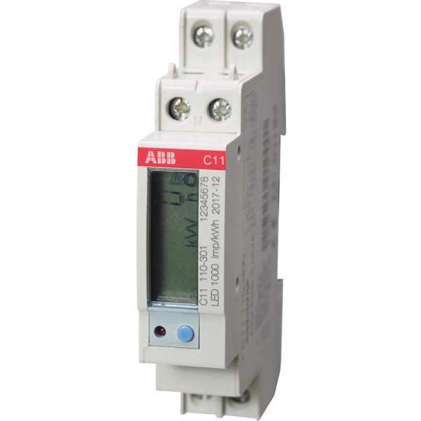 ABB C11 1 Fase kWh meter 40A met puls uitgang