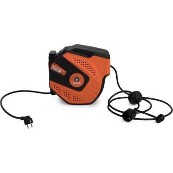 Centurius Automatische Stoomhaspel / Kabelhaspel - 15 Meter - Maximaal Vermogen 2300W - Zwart, Oranje