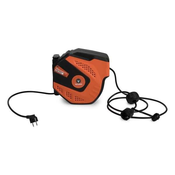 Centurius Automatische Stoomhaspel / Kabelhaspel - 15 Meter - Maximaal Vermogen 2300W - Zwart, Oranje