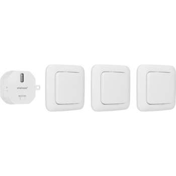 Smartwares SH4-99567 Slaapkamer Schakelset – Plug & Connect  - 1 Inbouwstekker – 3 Wandschakelaars