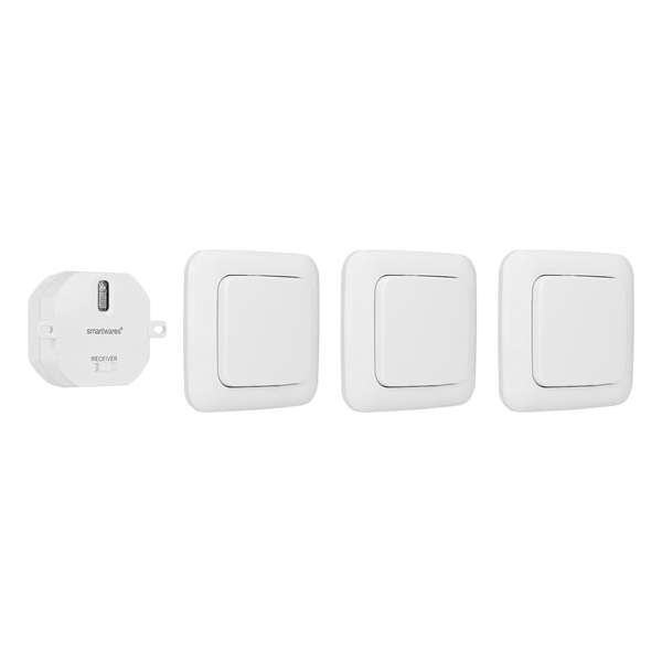 Smartwares SH4-99567 Slaapkamer Schakelset – Plug & Connect  - 1 Inbouwstekker – 3 Wandschakelaars