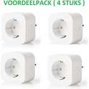 Smart plug - Set van 4 - Slimme stekker - Google Home (Google Assistant) | AMAZON ALEXA - Schakelt tot 2500W