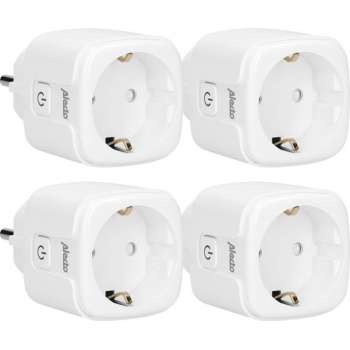 Alecto SMART-PLUG20 4-PACK - Smart wifi tussenstekker met energiemeter, 16A, 3680W, 4 pack, wit