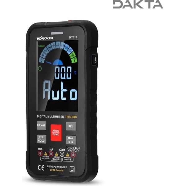 Dakta® Multimeter | Co2 Meter | Slimme meter | AC/DC spanning | Frequentie meter | LCD scherm | Digitale meter