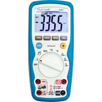 Peaktech 3355: Digitale multimeter ~ 4.000 tellingen ~ 1000V AC / DC ~ 10A AC / DC - IP67