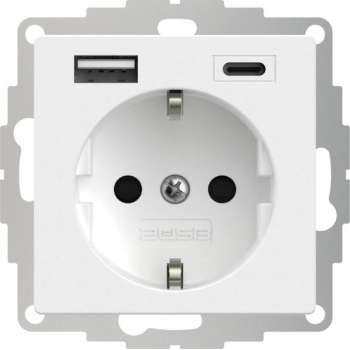 2USB inChargePRO USB AC stopcontact 15W 3A Glanzend Crème