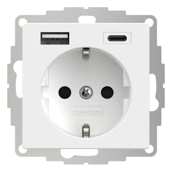 2USB inChargePRO USB AC stopcontact 15W 3A Glanzend Crème