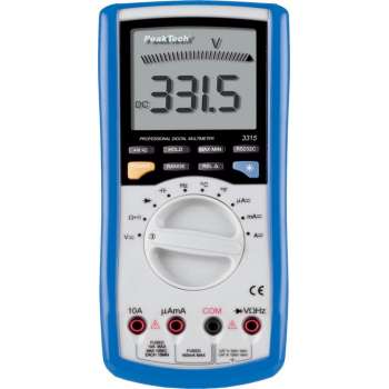 PeakTech 3315 Digitale multimeter ~ 4.000 tellingen ~ 600V AC / DC ~ 10A AC / DC met USB & RS-232