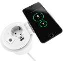 Filex - QI Power-Spot® (1x 230v, 1x USB A+C Charge, 1x Doorvoer) - Wit