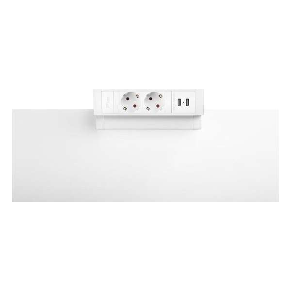 Filex Power Desk Up® 2.0 - 2x 230V, 2x Usb charge - Wit