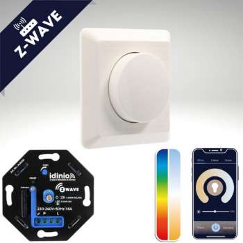 Proventa  Smart Z-Wave Plus WIFI Dimmer incl. afdekraam - 0-300W - Geschikt voor Homey & Fibaro