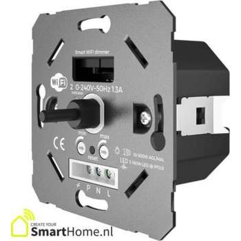 Smart Home Inbouwdimmer - Wifi - LED - achter standaard draaiknop inbouw