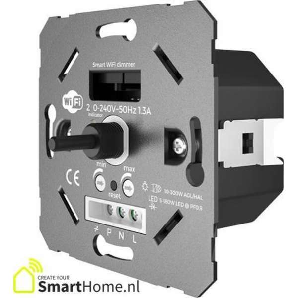 Smart Home Inbouwdimmer - Wifi - LED - achter standaard draaiknop inbouw