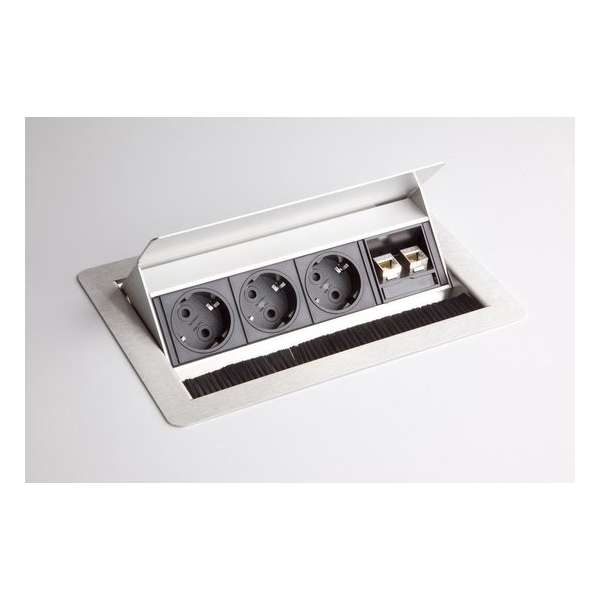 Eldata 1 Contactdoos (met installatie) | 3 x socket | 2 x Rj45