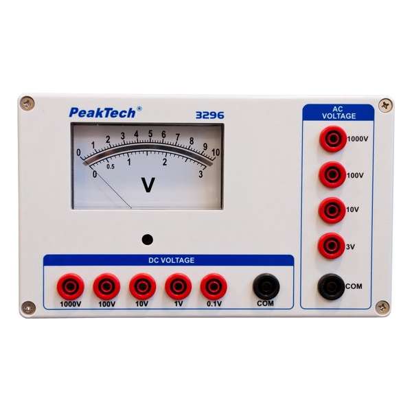 PeakTech 3296 Analoge voltmeter - 0 ... 0,1 / 1/10/100 / 1000V AC / DC